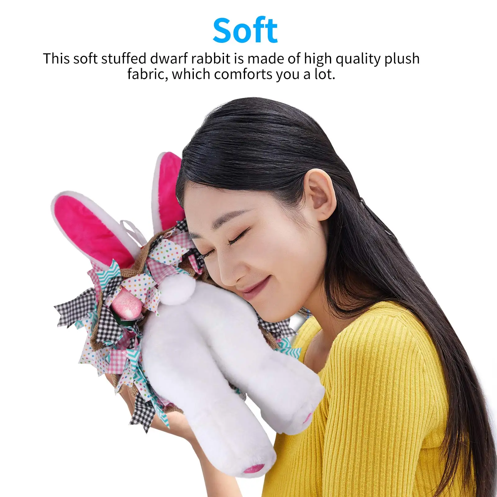 

Cute Easter Doll Bunny Wreath Easter Thief Bunny Butt With Ears Cartoon Bunny Shape Wreath Ornaments Decorative Items For Home