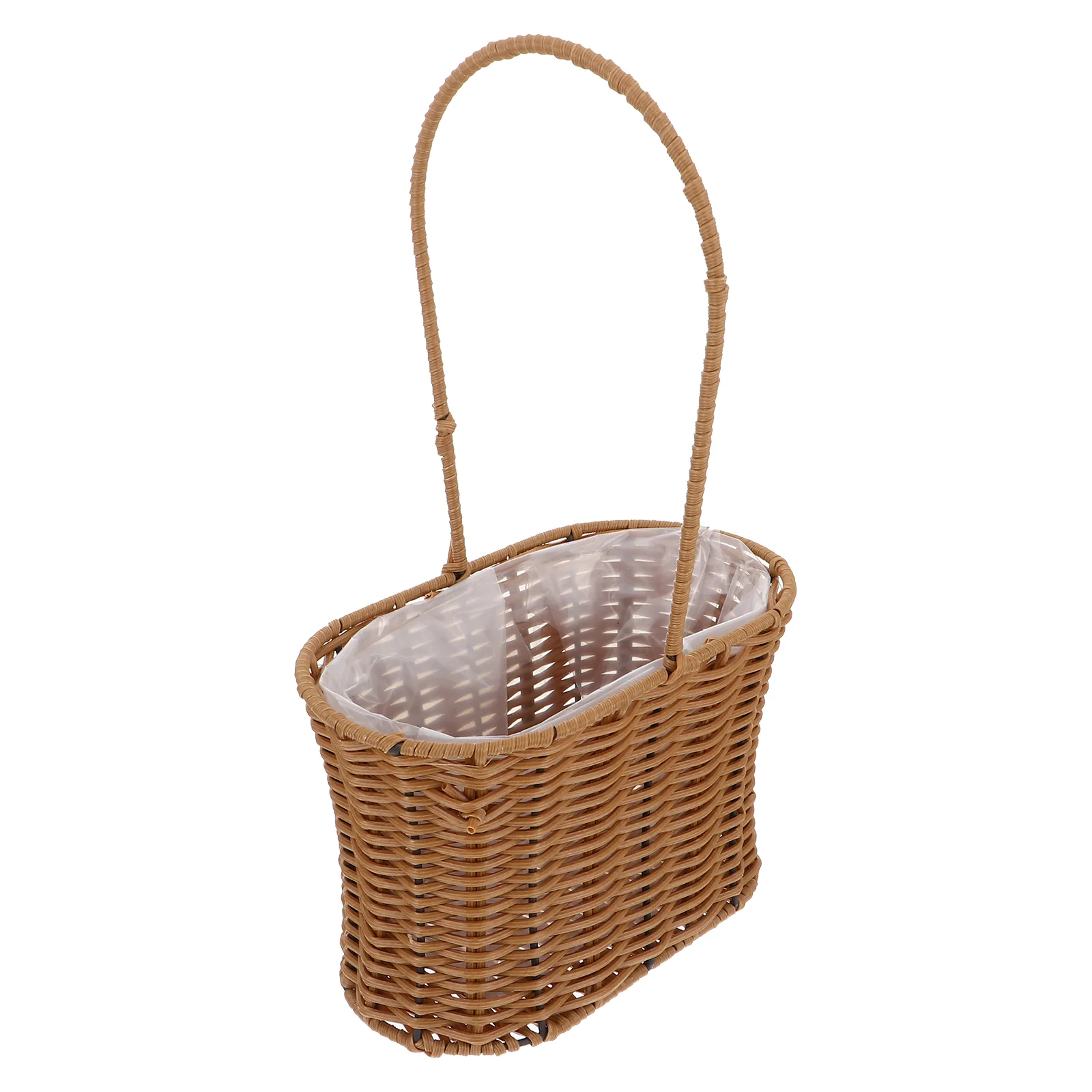 

Красивая плетеная корзина из искусственного ротанга, 1 шт., полезная корзина с ручкой