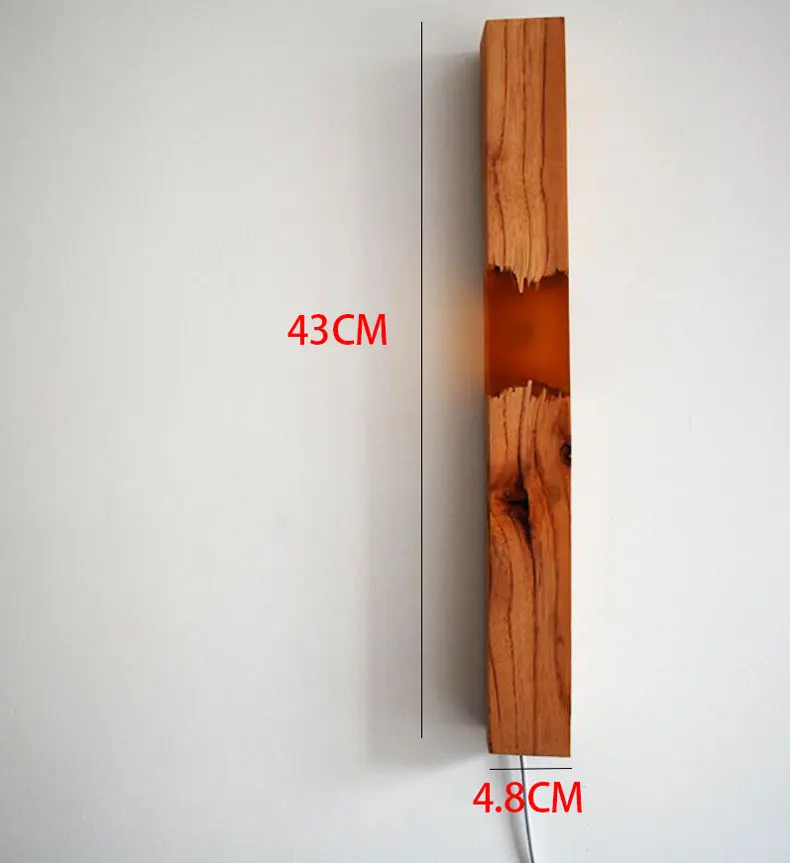 

New creative resin solid wood handmade wall lamp corridor lamp USB power home decoration night light Yellow resin led lampMJ1021