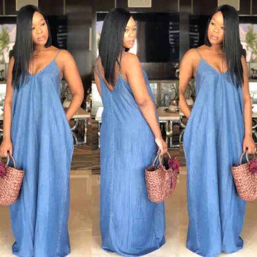 2020 женское богемное платье с открытой спиной женские мешковатые джинсы макси