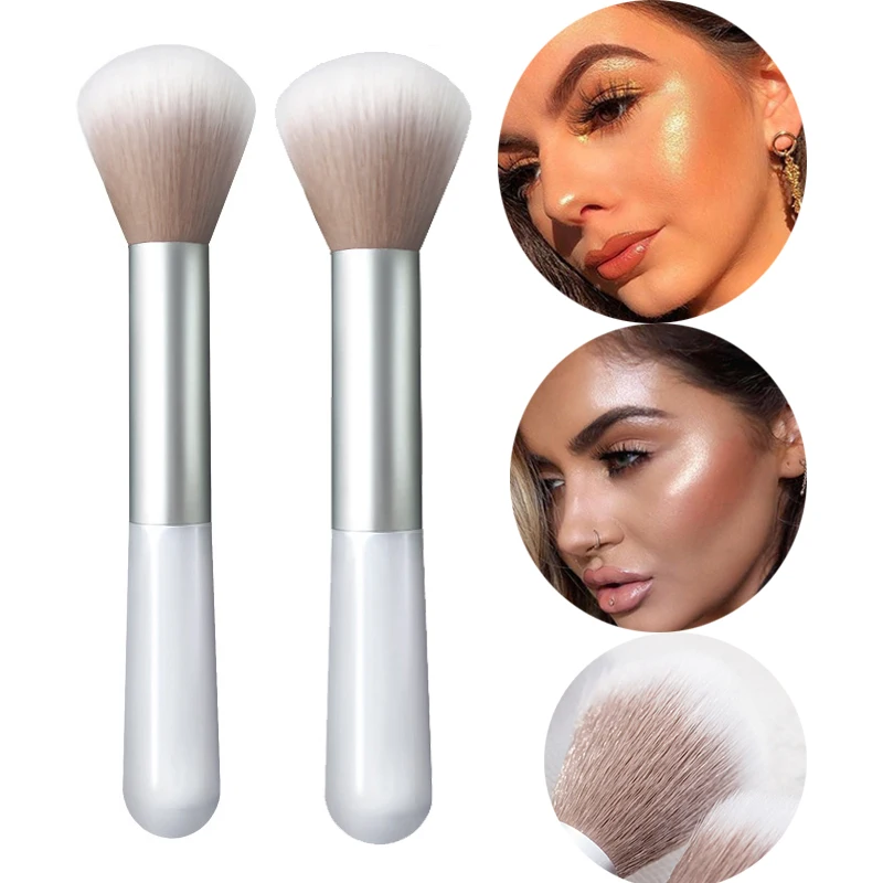 

1pcs Portable face makeup makeup brushs white artificial fiber hair highlight brush blush powder brush beauty makeup tool