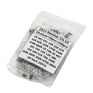 Набор резисторов 330 шт.лот, электронные резисторы 5% 2512 SMD, комплект резисторов в ассортименте 10R 47R 100R 10K 470K 680K smd