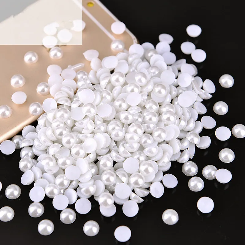 3/4/5 мм белая половина жемчуга наклейка для украшения платья своими руками