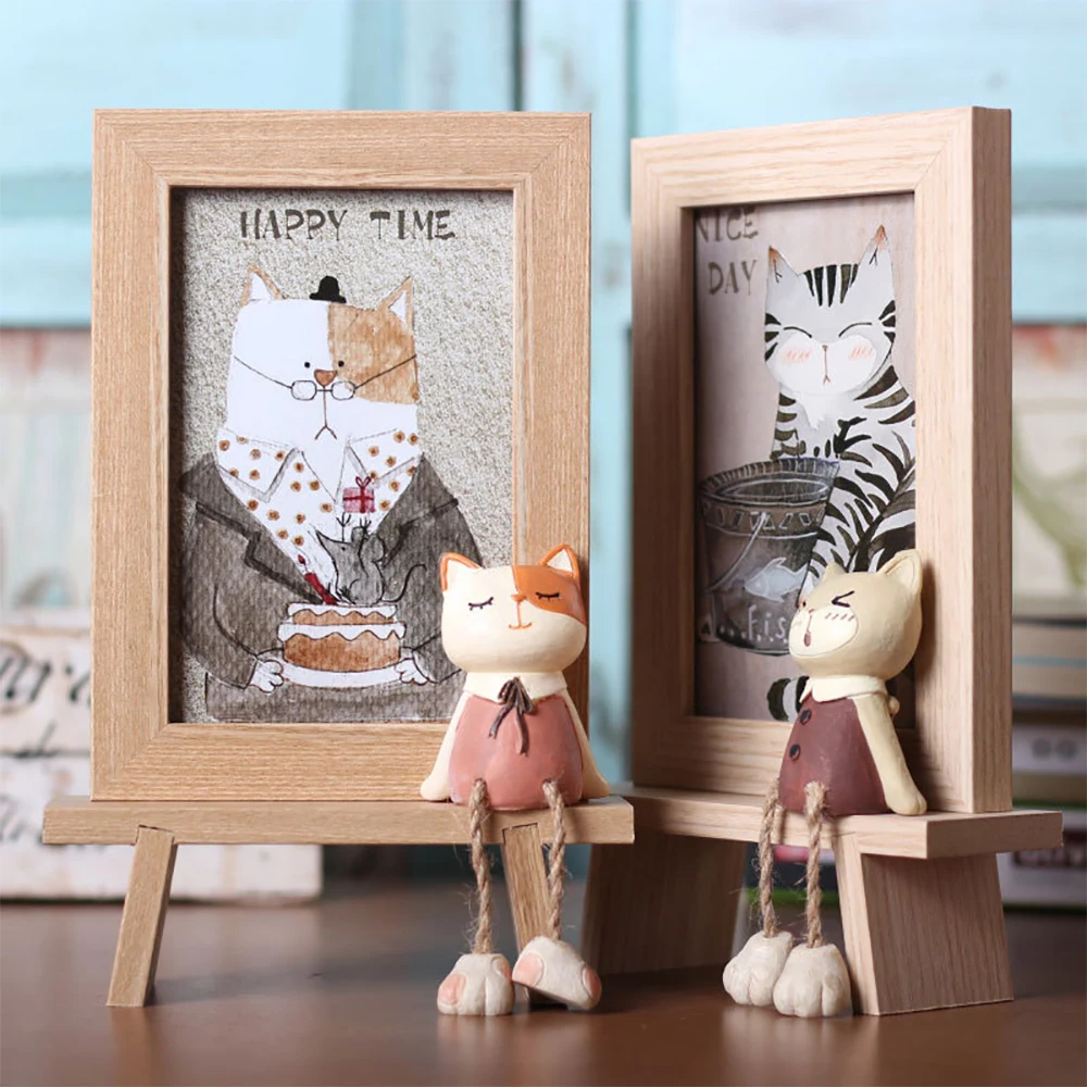 Домашняя подвесная деревянная рамка для кошек креативная детская фоторамка