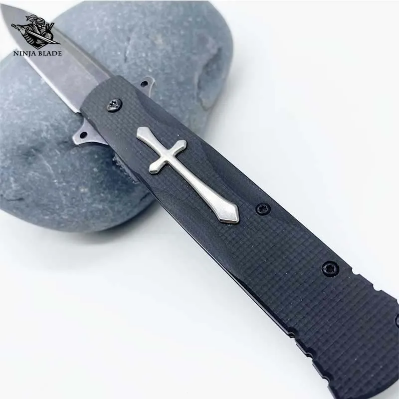 Нож с крестом Христа домкрат портативный складной нож Походный G10 рукоятка EDC 7CrMov