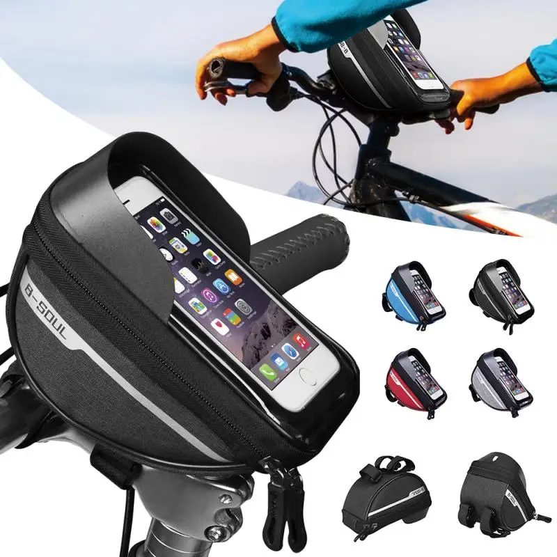 

WILD MAN New Bike Bag Frame Front Top Tube Cycling Bag Waterproof Phone Case Touchscreen Bag MTB Pack Bicycle Accessories
