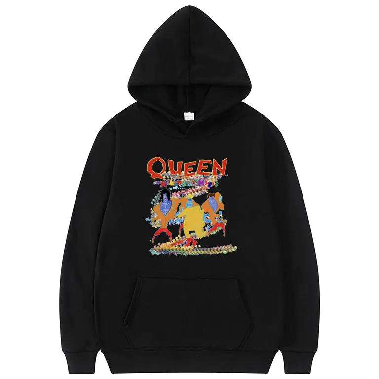

QUEEN Akindof Magic Print Hoodie Men Women Hip Hop Rock Punk Style Hoodies Tops Mens Fleece Cartoon Graphics Hooded Sweatshirt