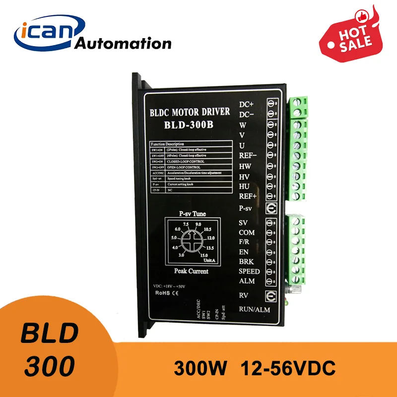 Ican Bld300b 1256vdc 48v 56v 300w 20000rpm Bldc Driver Diy Acionador do motor