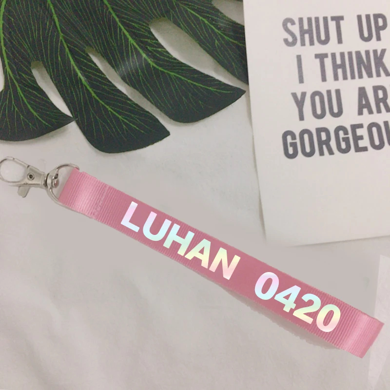 KPOP EXO Key Strap CHEN Laser KAI SEHUN DO SUHO BAEKHYUN LUHAN LAY KRIS TAO Ring Wristlet Keychain Charms | Украшения и