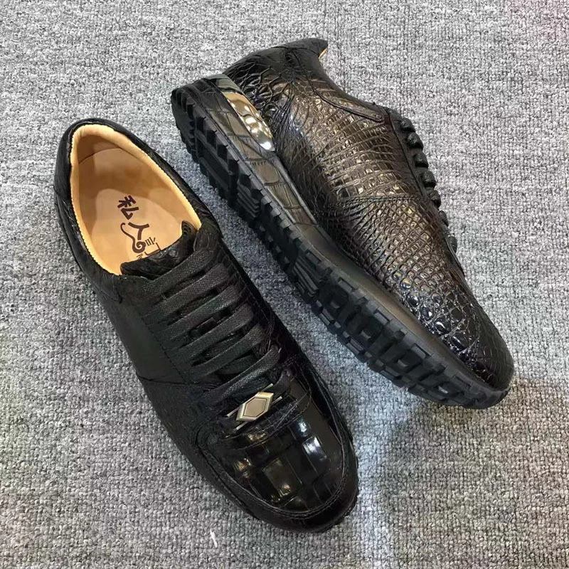 

Safety new men's casual fashion trend real crocodile belly lace up man high quality designer shoes luxury brand leather genuine