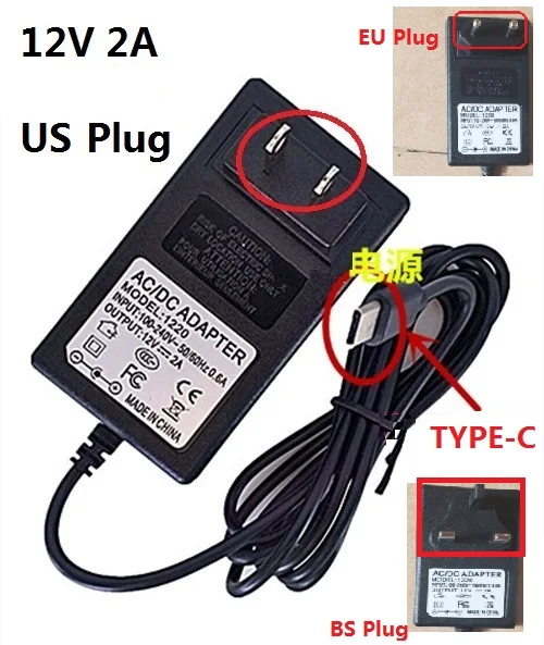 12V 2A TYPE-C Зарядное устройство штепсельная вилка американского стандарта для CHUWI Hi13 Apollo SurBook Mini Surbook 12,3 дюймов для смешивания плюс планшетный ПК