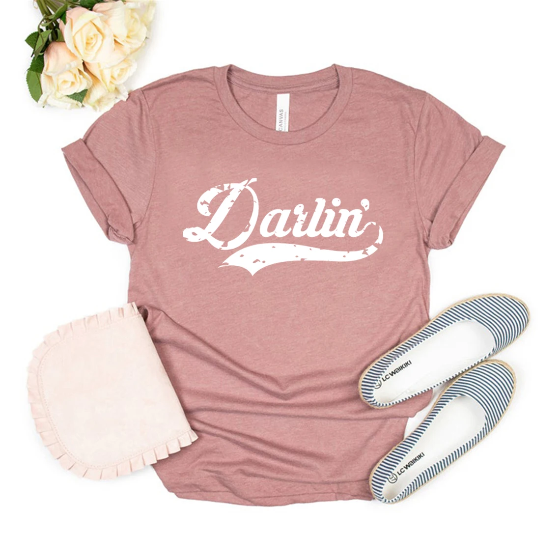 

Рубашка Darlin, музыкальная рубашка в западном стиле Дарлин, графическая футболка, женская одежда, Летние повседневные топы с коротким рукавом...