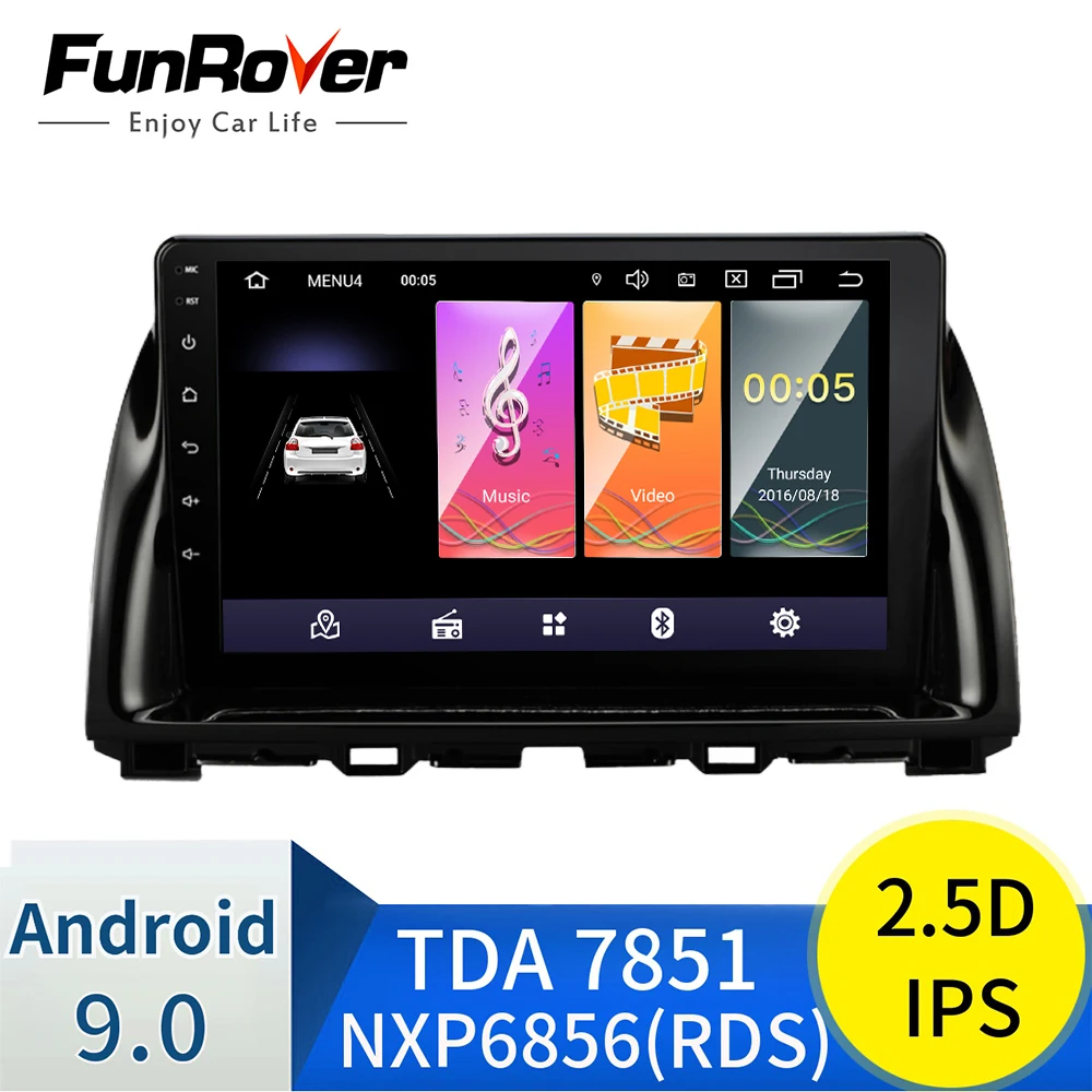 Автомагнитола Funrover 2.5D + IPS мультимедийный видеоплеер на платформе android 9 0 с