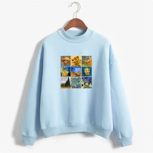 Толстовка с капюшоном Ван Гога, эстетическая Толстовка с принтом, забавная Толстовка для женщин, Топ с длинным рукавом, пуловер с капюшоном, 2020