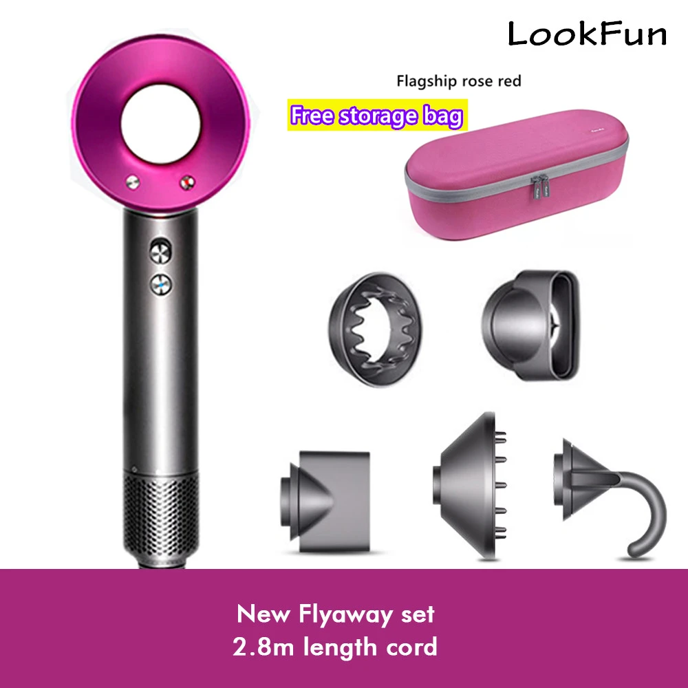 

Профессиональный фен для волос Dyson, многофункциональный Улучшенный аппарат с контролем температуры и отрицательными ионами, дорожный бокс ...