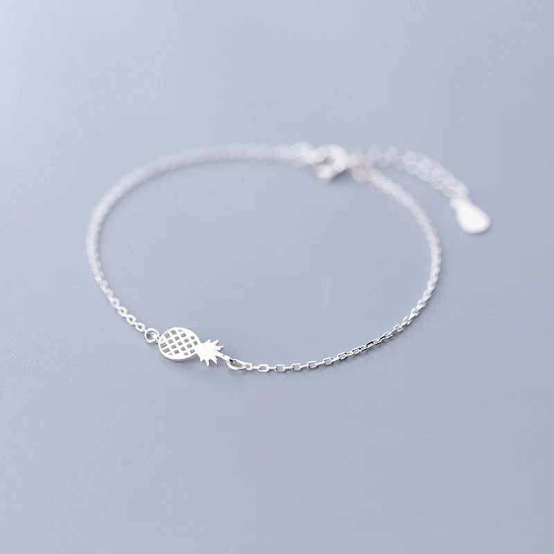 Женский браслет с фруктами и ананасами Trusta однотонный из стерлингового серебра