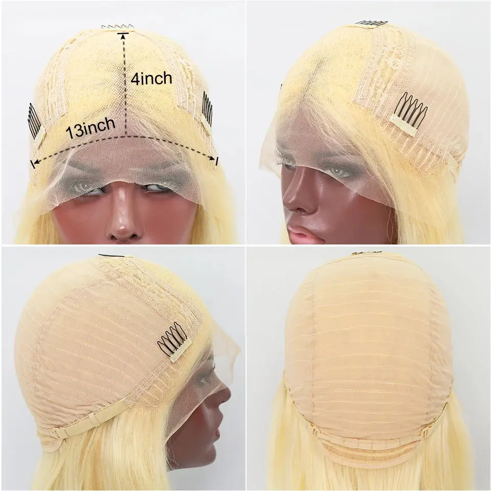 

613 Lace Front Wig Brazilian Straight Lace Front Human Hair Wigs Blonde Wig for Women Transparent Lace Wig With Natural Hairline