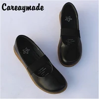 careaymade insideoutside leather 100 breathable shoes full leather cowhide shallow mouth single shoes simple womens shoes