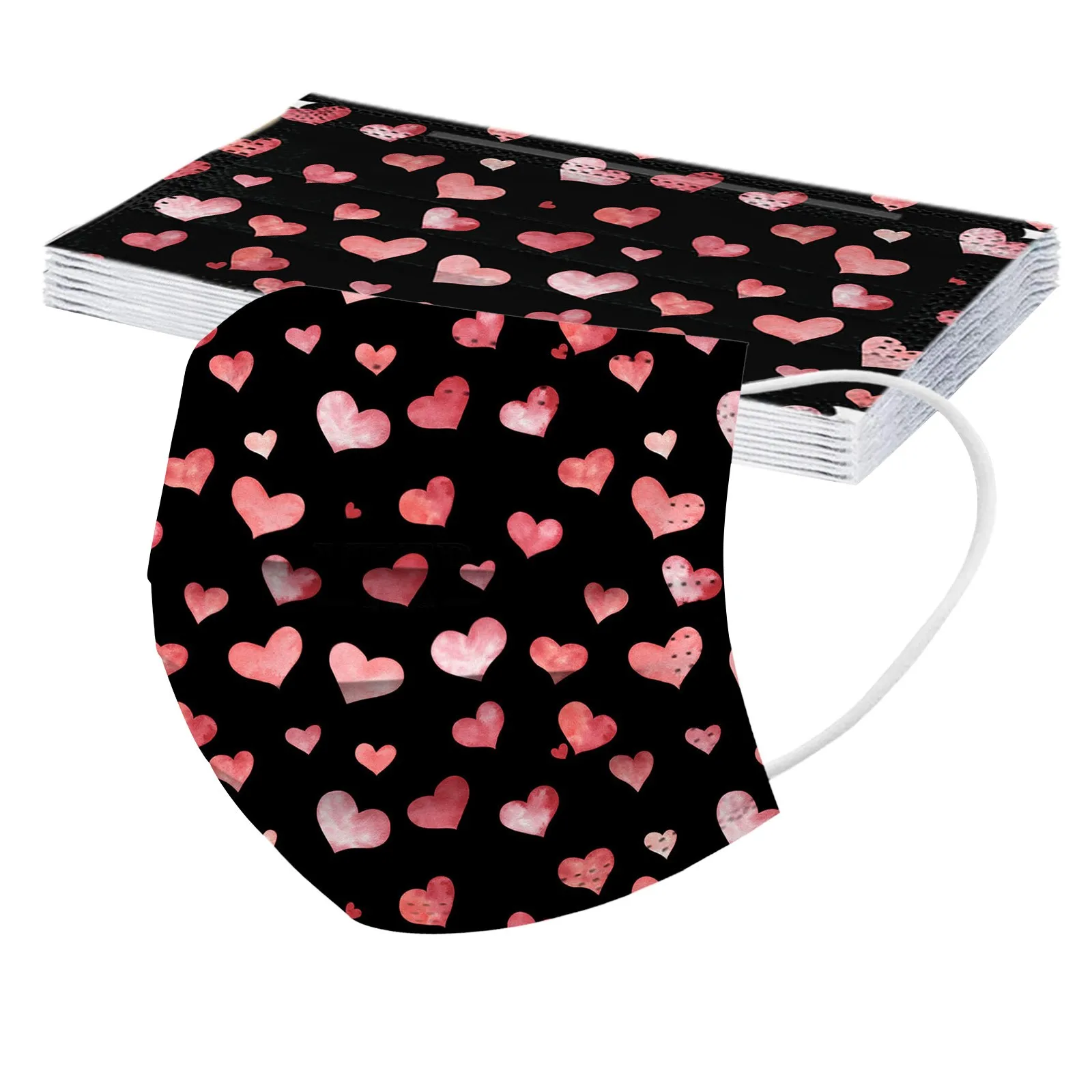 10/50PC Adult Disposable Face Masks Love heart print Protection masque For Men And Women маска для лица от вируса |