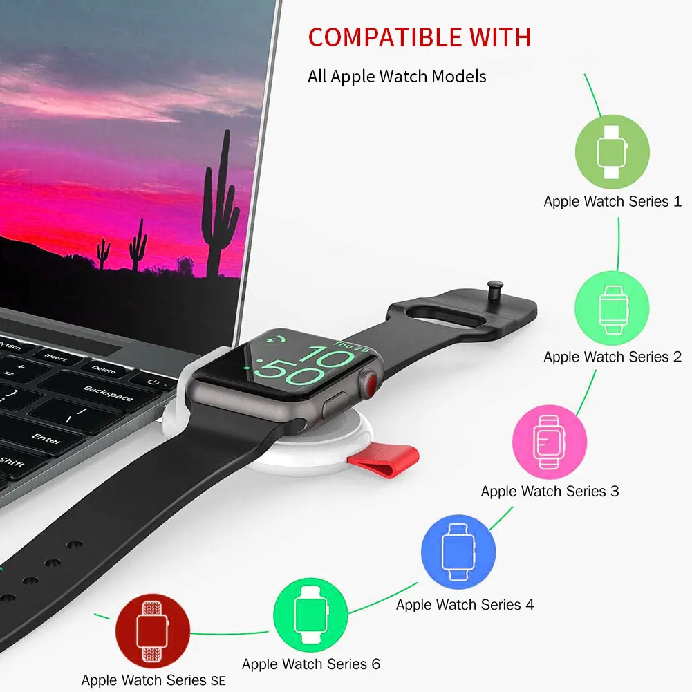 

USB Watch Charger Iwatch Wireless Charger Dock Portable Cordless Fast Charging Compatible With Apple Watch Series 6 5 4 3 2 1