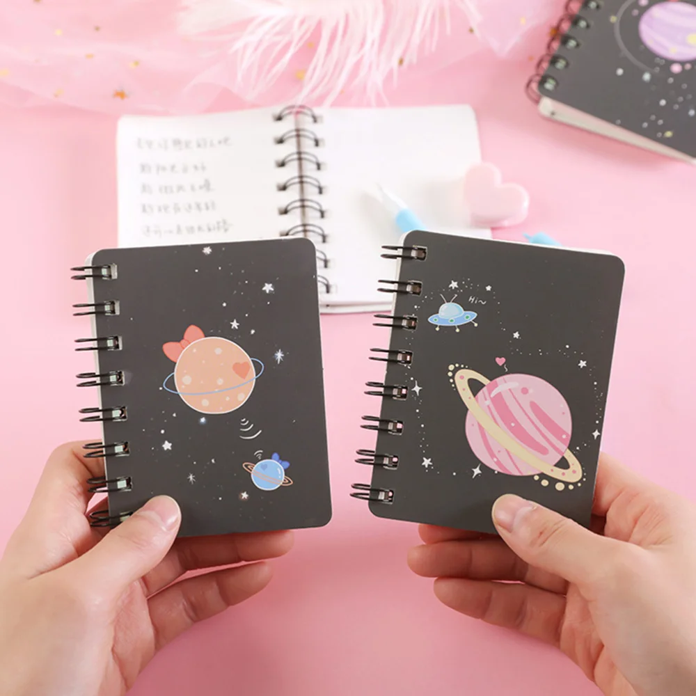 

6pcs Unique Coil Notebook Portable Notepad Useful Note Pads Memo Pad Students Stationery for Office School (Random Style)
