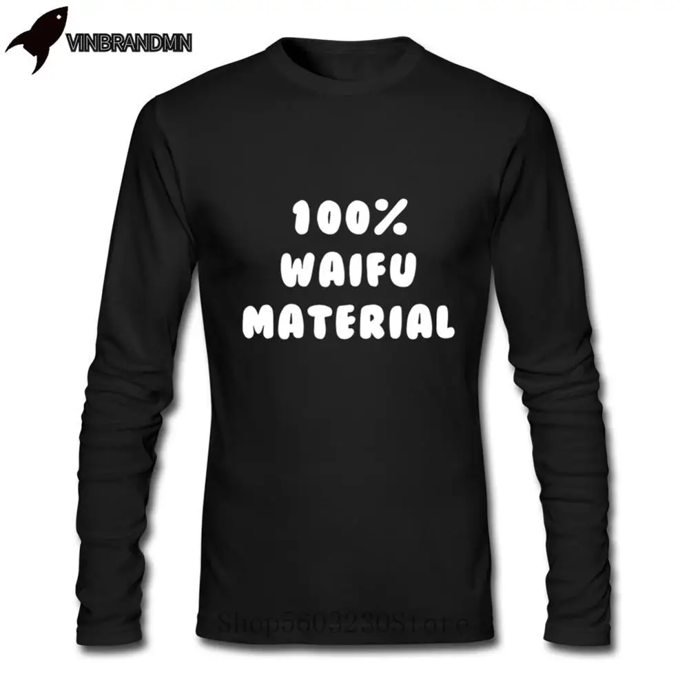 100% футболка из материала Waifu мужские футболки с принтом японского аниме сенпай