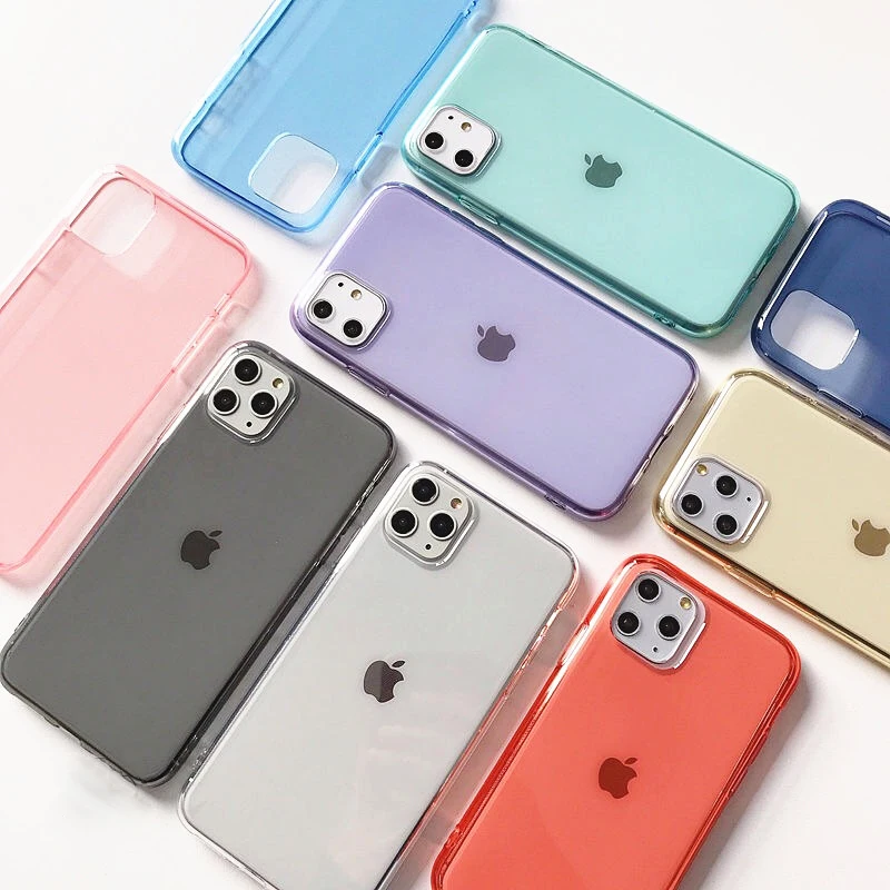 SUYACS 7 ярких цветов прозрачный противоударный чехол для телефона для iPhone 11 Pro Max 7 8 Plus X XS Max XR 6 6S Ультратонкий Мягкий ТПУ задняя крышка