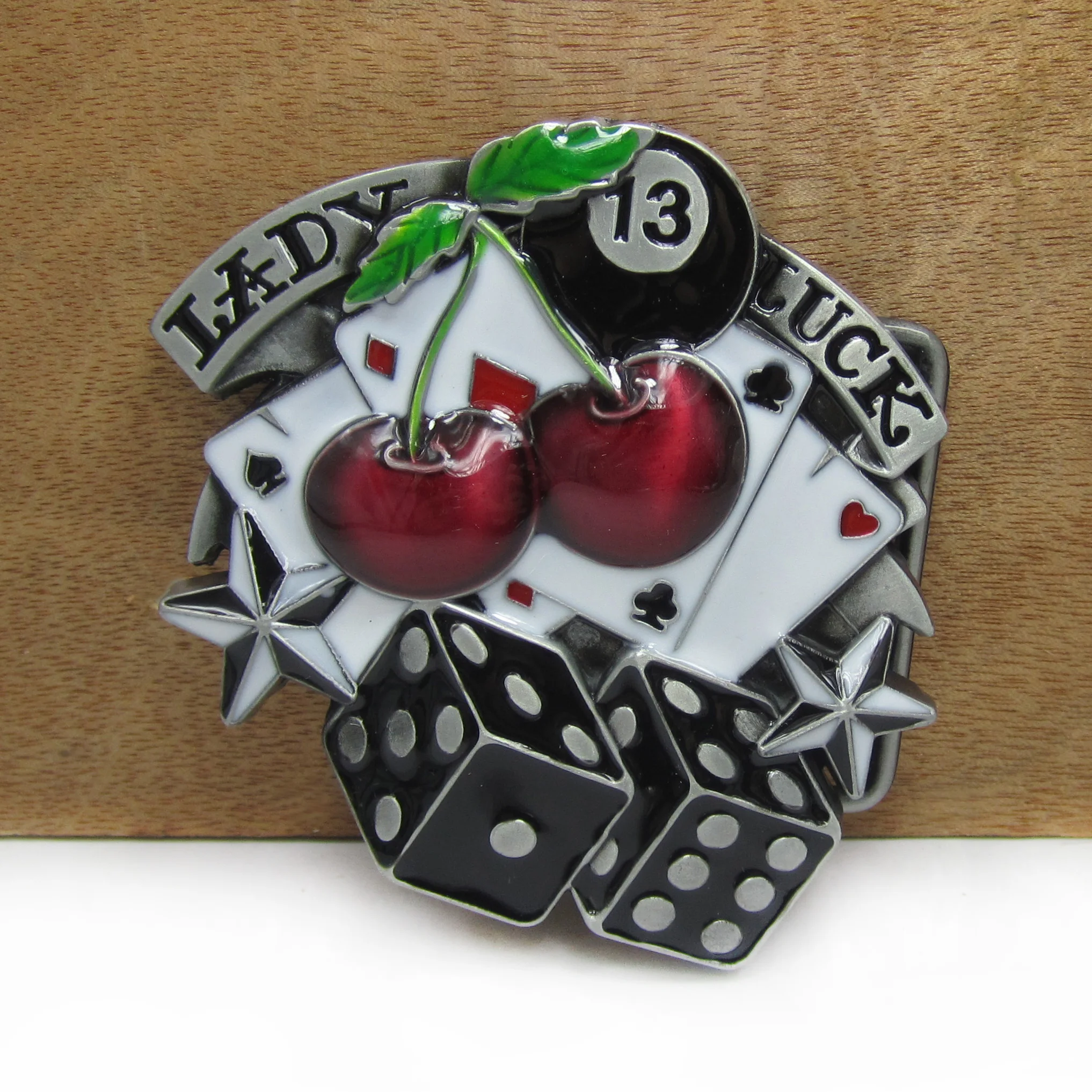 BuckleClub цинковый сплав Дамская удача игральные карты стандартный подарок