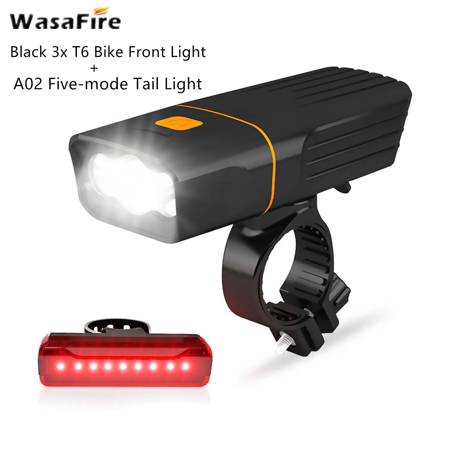 

15000lm 3x L2/T6 Bike Front Rear Light USB Rechargeable Bicycle Headlamp Built-In 5200mAh Battery Cycling Headlight andTaillight