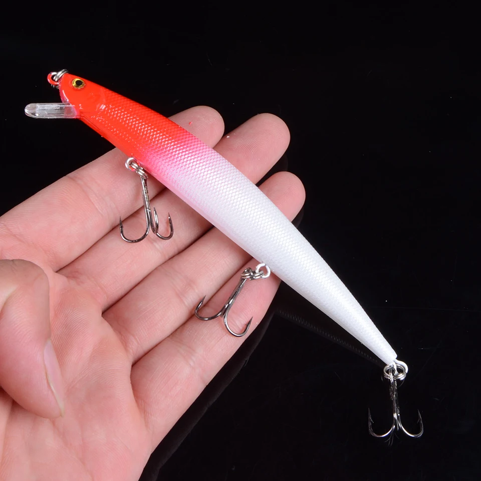 1 шт. 12 5 см г Minnow Рыбная приманка вобблер с 6 # крючки плавающая твердая рыболовные
