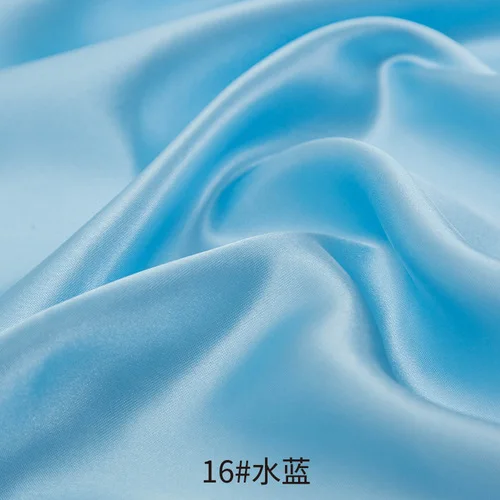 16 Water blue Атласная ткань высокого класса, атласная ткань для платья, имитация шелковой ткани, Подарочная коробка, подкладка, ткань из сатина, одноцветная ткань - Цвет: 16 Water blue