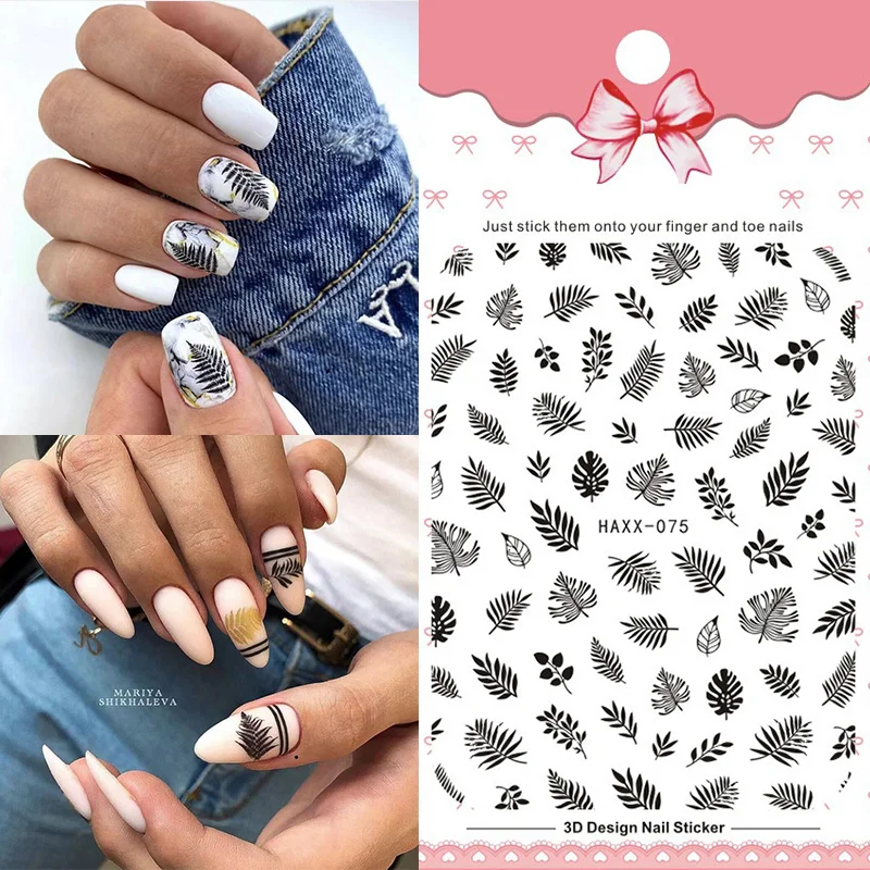 1 шт. черно белые наклейки для ногтей|Стикеры и наклейки| |