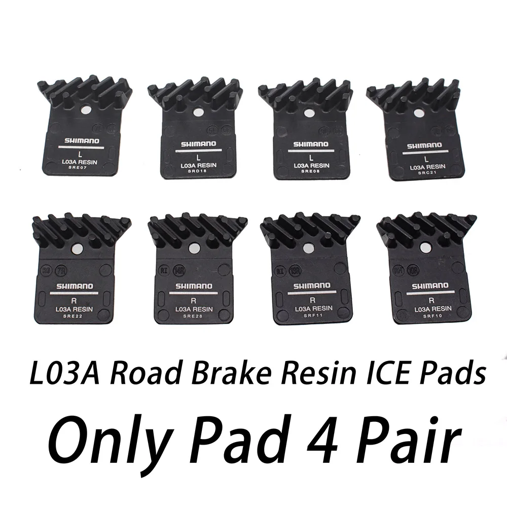 4 пары SHIMANO L03A смолы дисковые Тормозные колодки с ребра для плоское крепление BR R9170/8070/7070, RS805, BR RS505 шоссейных дисковых тормозов суппорты вверх L02A - Цвет: L03A  Just Pad 4Pair