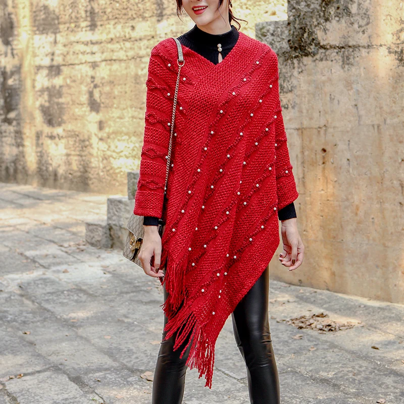 Новая модная зимняя теплая Женская пончо Большие шали кашемировые пашмины |