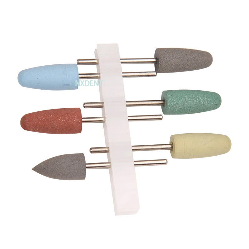 6pcs/set Dental Polishing Polisher Silicone Rubber Grinders Nail Drill Bits for Electric Manicure and Oral Intial Burs | Красота и