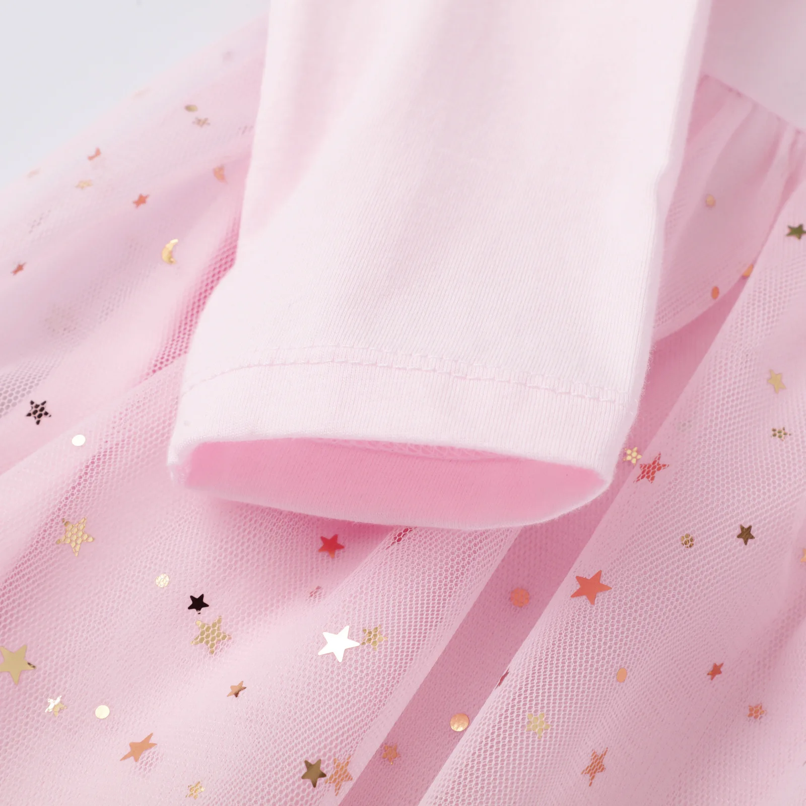 

Girl costume European and American fashion net yarn girls princess dress 2020 autumn new girl cartoon pattern pink dress