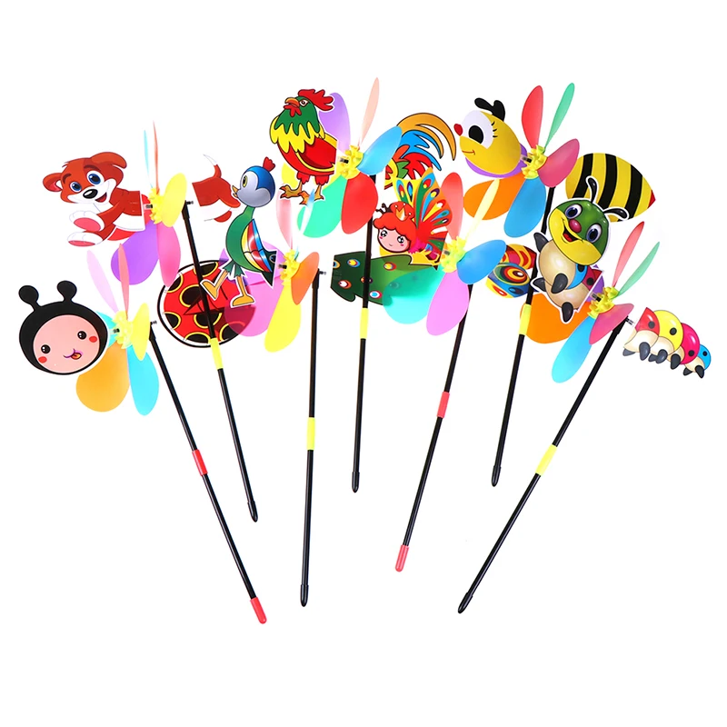 

Мультяшное животное, красочная ветряная мельница с блестками, ветряная мельница, Спиннер для дома, сада, двора, Декор