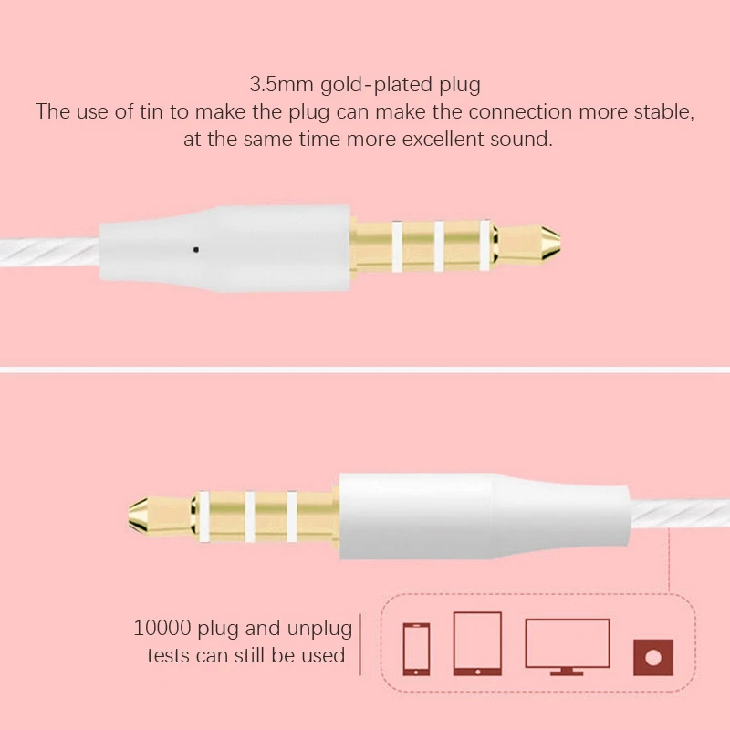 Проводные наушники с гальваническим покрытием басовые стерео наушники-вкладыши