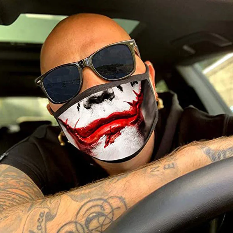 Костюм на Хэллоуин для мужчин женщин страшная ткань лицо смешная улыбка Джокер