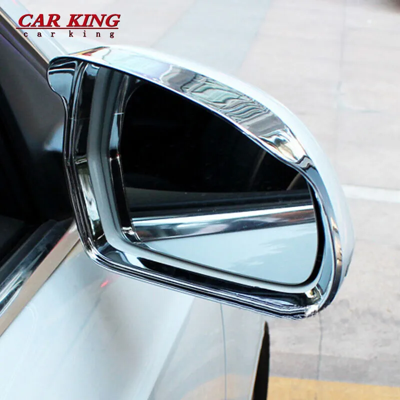 

ABS Chrome For Audi Q3 2013 2014 2015 rearview mirror block rain eyebrow Cover Trim Molding Car Styling Accessories 2pcs