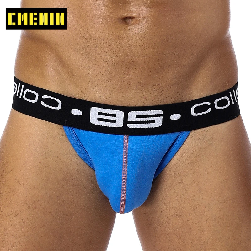 Мужские Мягкие хлопковые стринги с логотипом сексуальное нижнее белье для геев