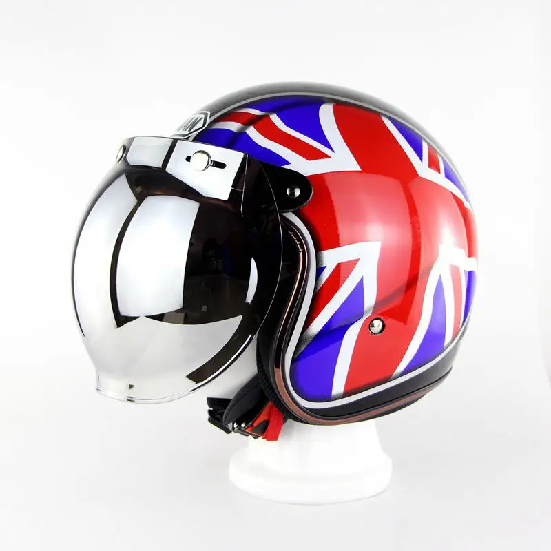 Мотоциклетный шлем объектив с открытым лицом козырек Объектив Ретро 3 snap