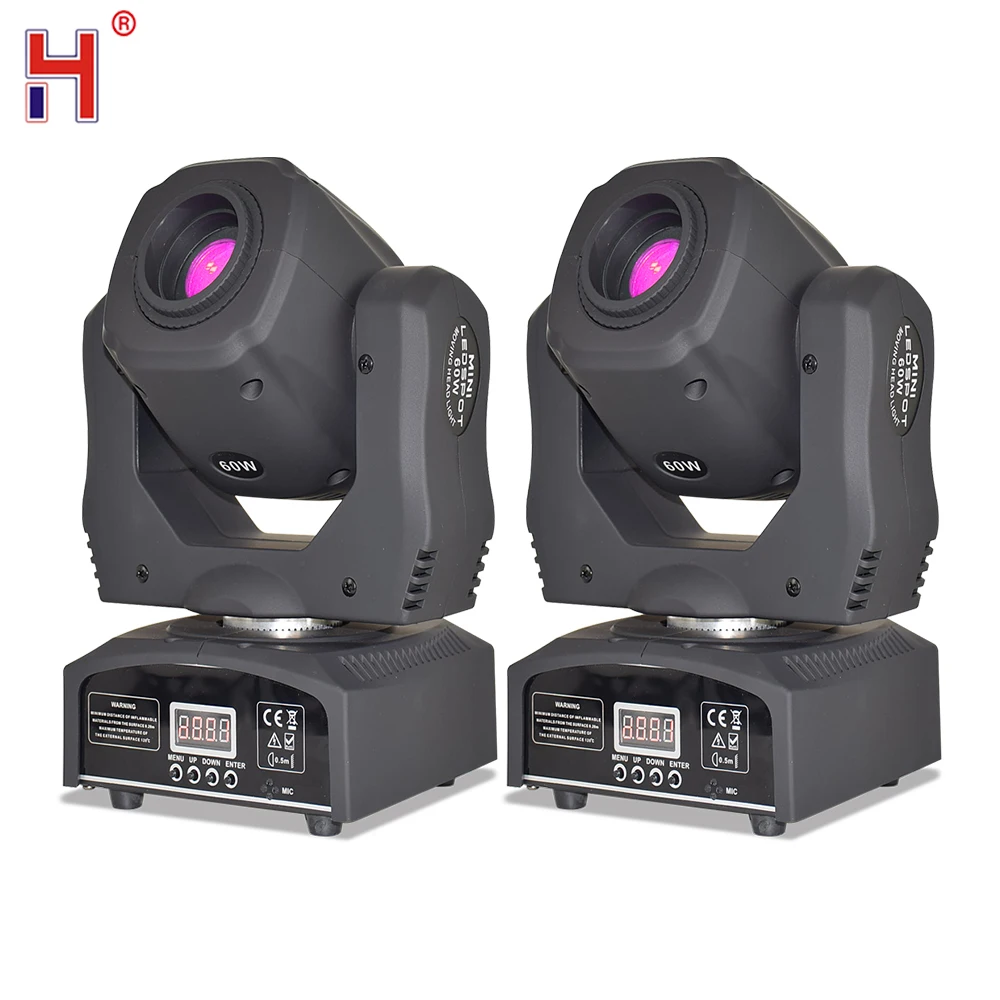 60 Вт точечный миниатюрный светодиодный прожектор с подвижной головкой Gobo Beam