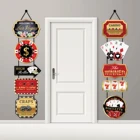 Декорации для покерной вечеринки в Казино Лас Вегаса, подвесной баннер, украшения для дверей, взрослые карнавалы, товары для вечеринки на день рождения