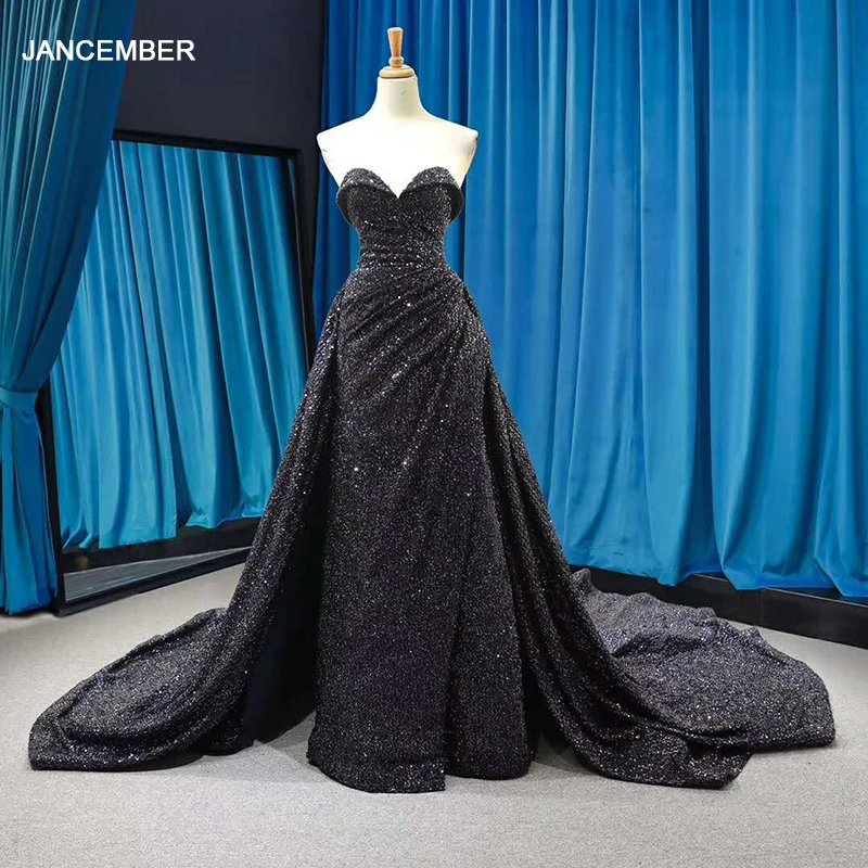 J66681 jancember темно синее вечернее платье длинное 2019 ТРАПЕЦИЕВИДНОЕ ПЛАТЬЕ с