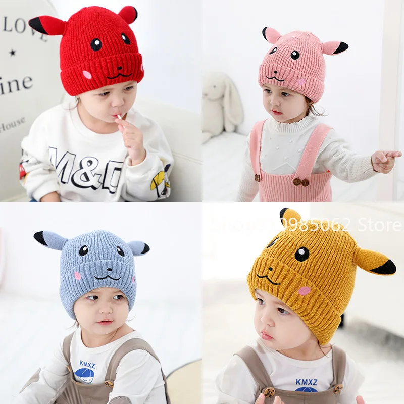 

Pokemon Pikachu knitted hat woolen hat outdoor warm woolen hat men and women children warm cartoon new cute anime Christmas gift