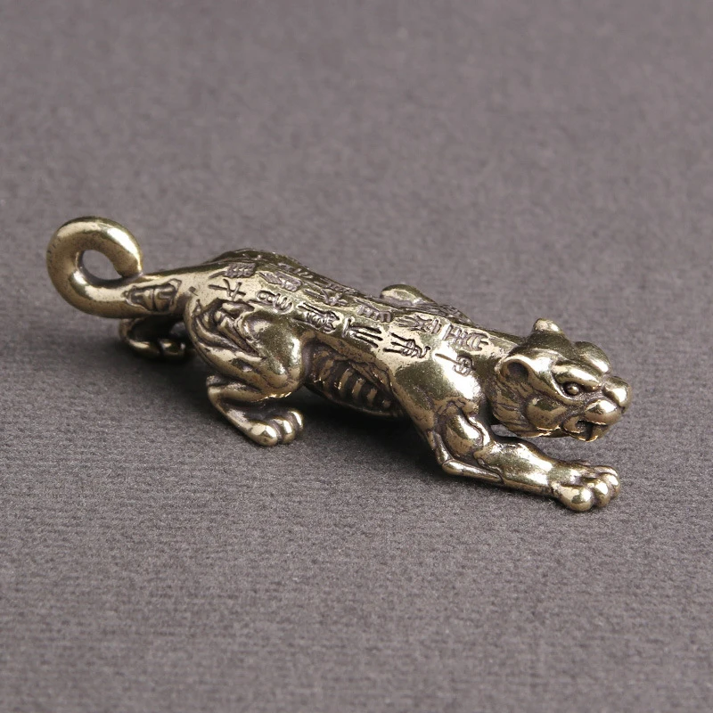 

New Tiger Ornaments 2022 New Year Brass Tiger Chinese Year Pure Brass Tiger Charms Keychain Pendants Ornaments Decorations