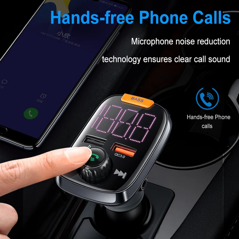 Автомобильное зарядное устройство Elough USB Quick Charge 4 0 3 QC QC4.0 Bluetooth fm передатчик