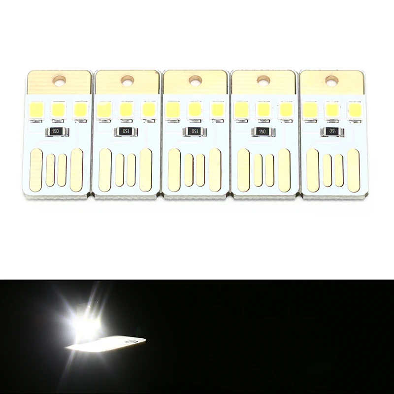 

5 шт., карманная мини-USB-лампа для ключей, 0,2 Вт