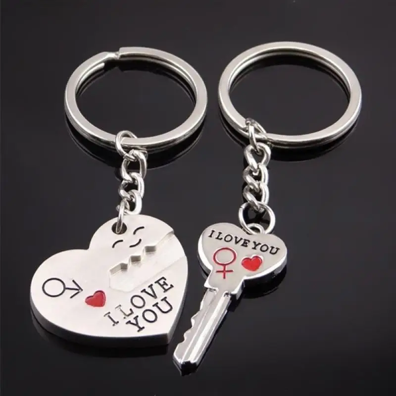 

I Love You Heart & Arrow Couple Key Chain Ring Keyring Keyfob Lover Gift Valentine's Day